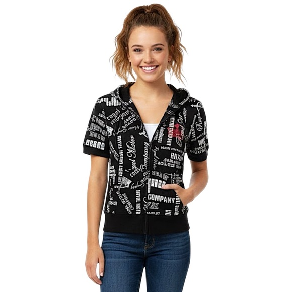 Feathers Royal Motor Company Short Sleeve Full Zip Hoodie Medium - Picture 9 of 16